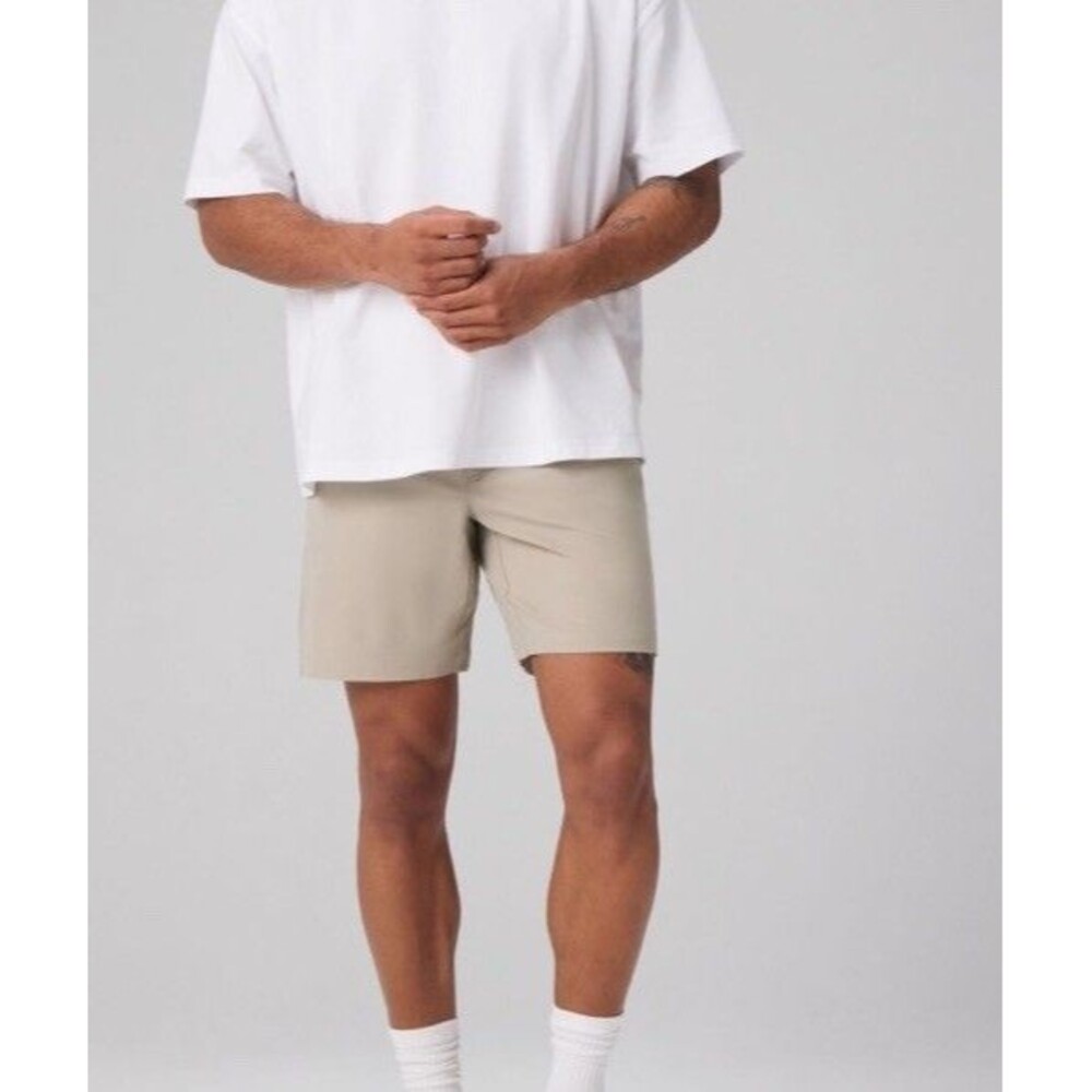 NWT Fabletics The Don Short Men’s Performance  Shorts 42 Tan Beige Sport Golf